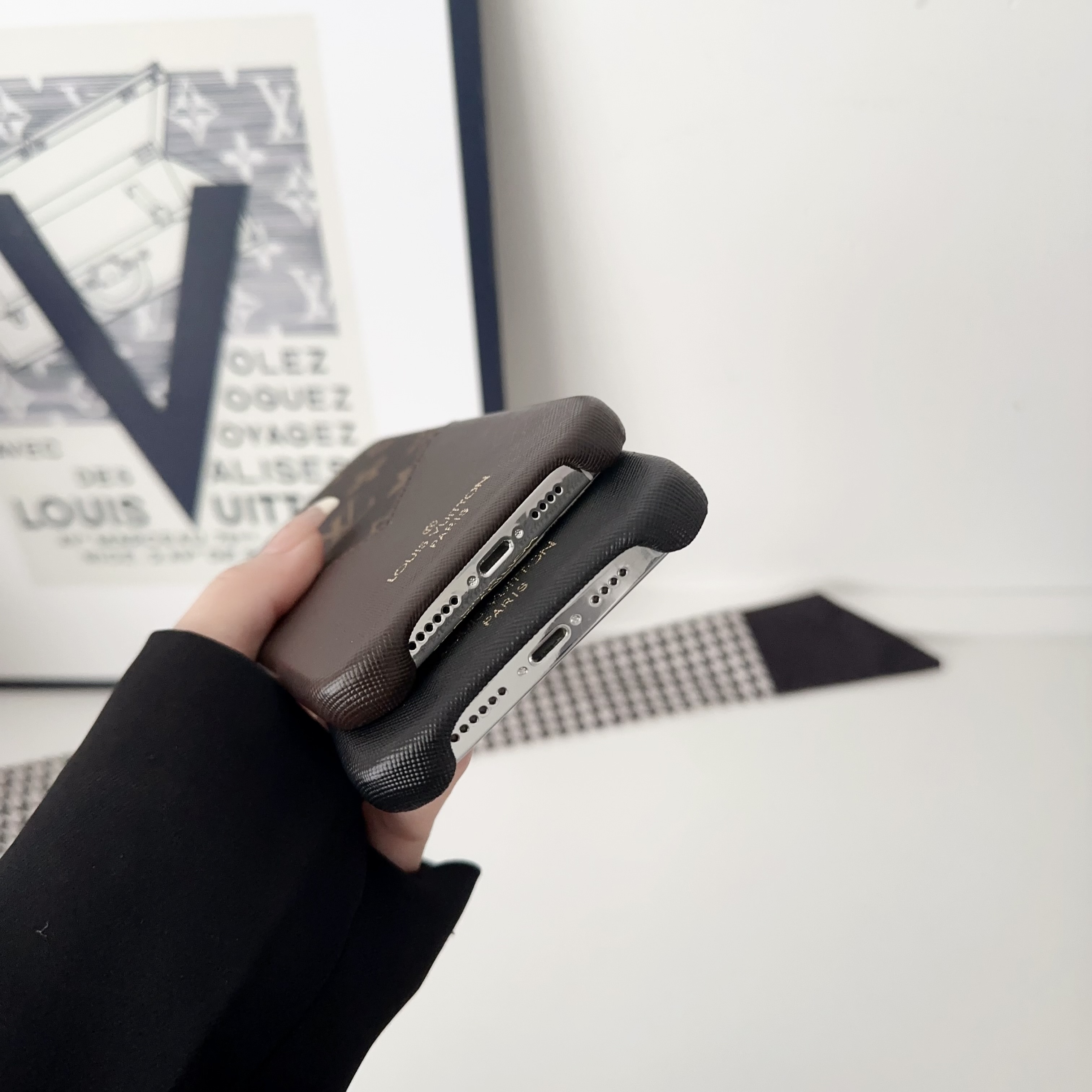 Monogram Leather iPhone Wallet Case 