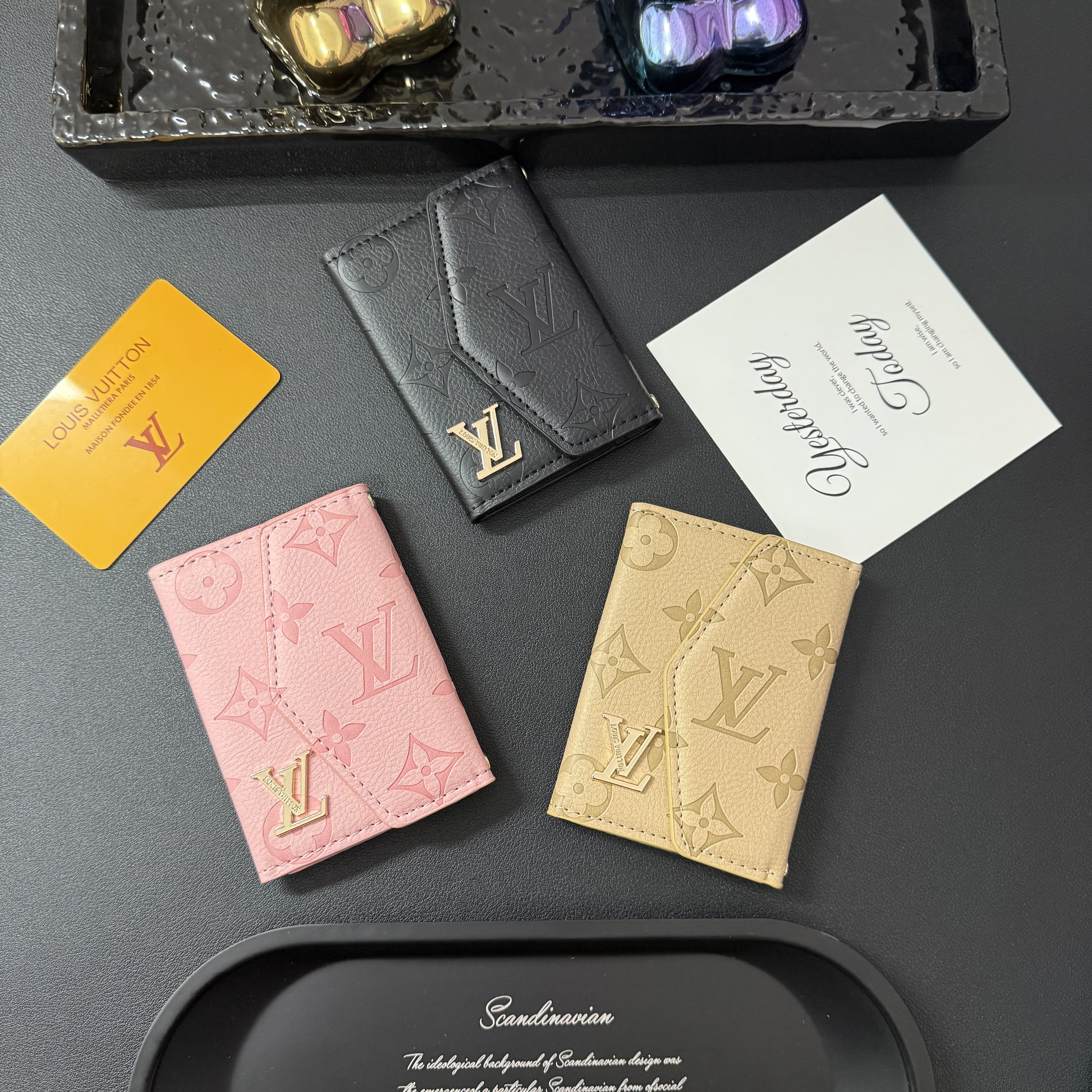 Classic Luxury Leather Wallet Card Holder Snap Closure