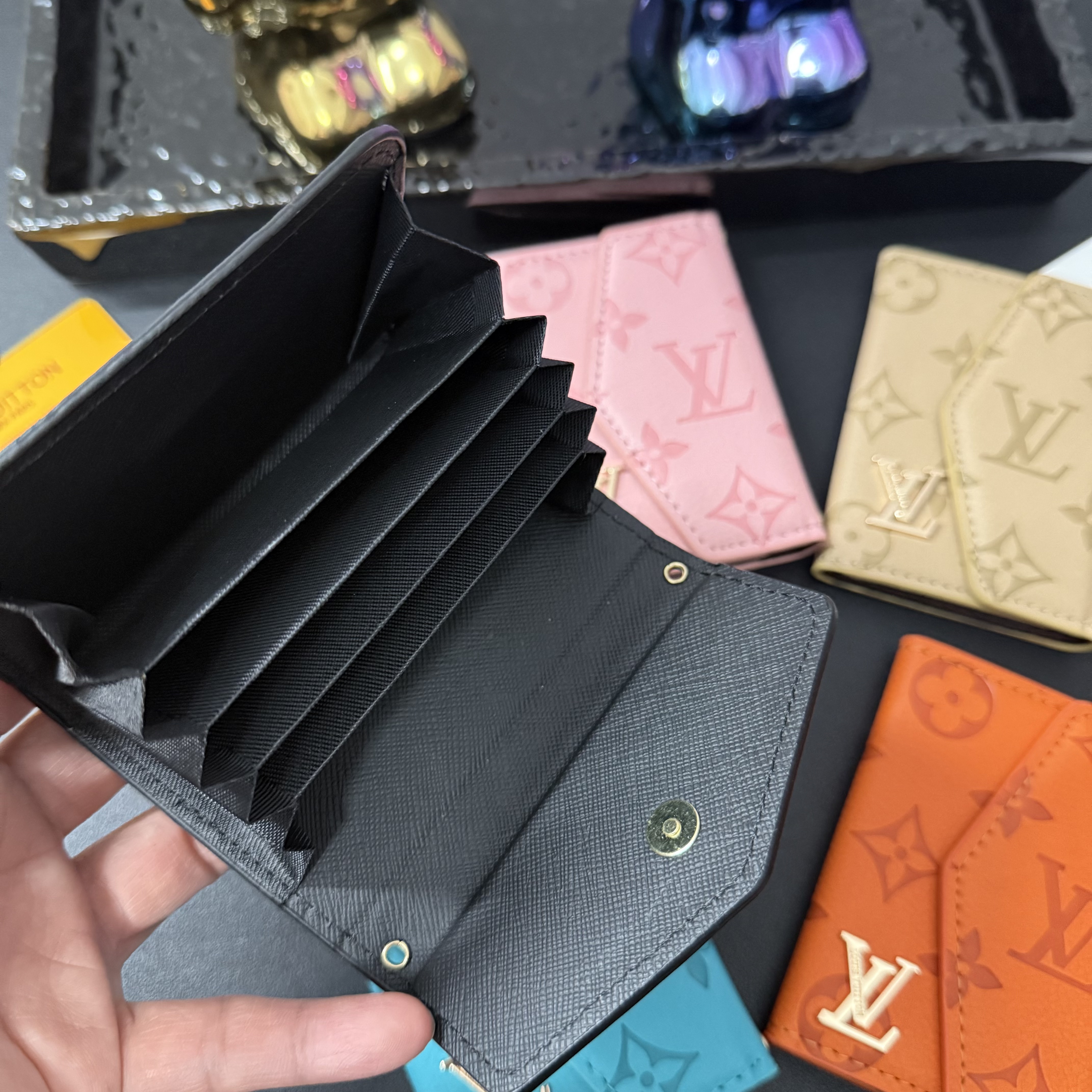 Classic Luxury Leather Wallet Card Holder Snap Closure