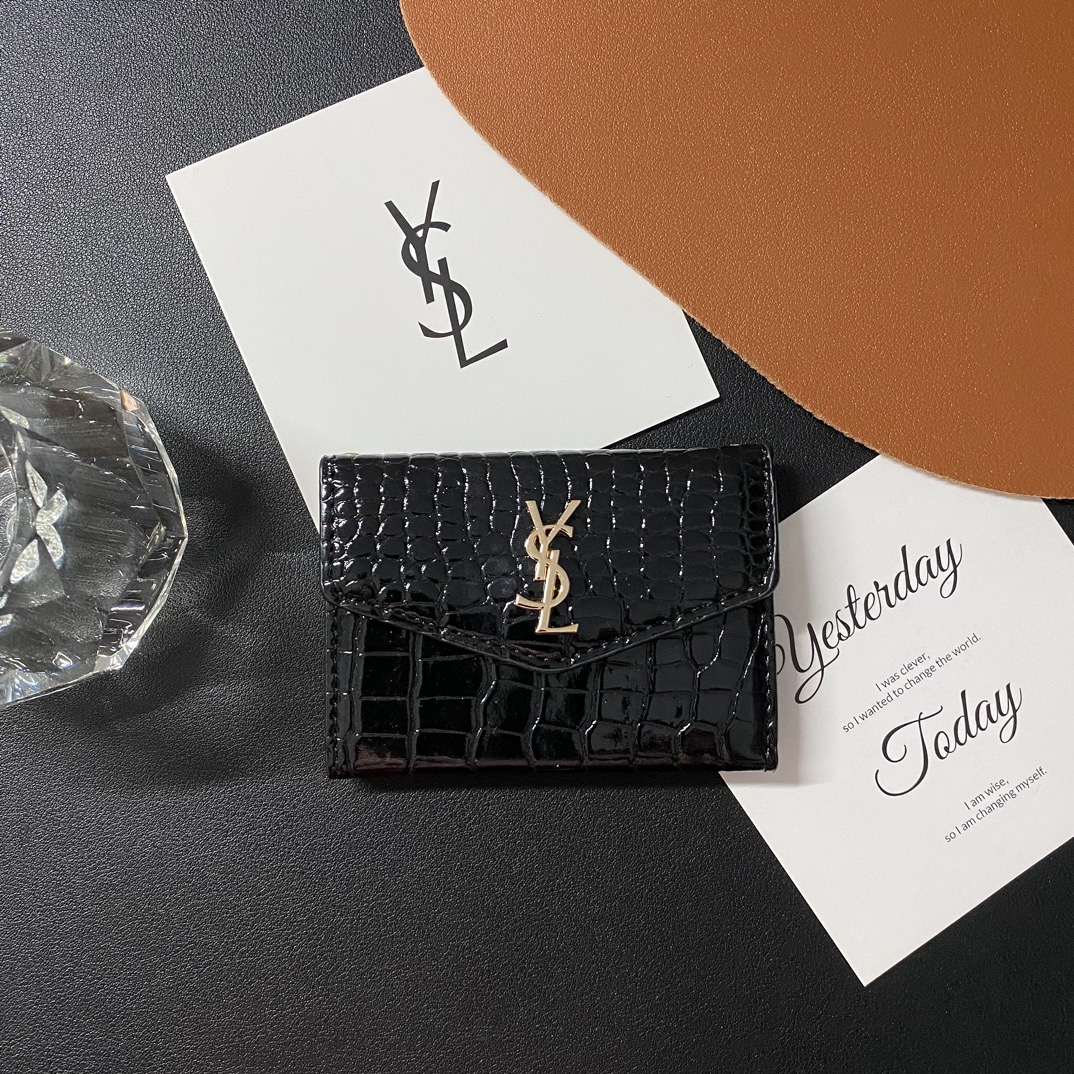 Classic Luxury Leather Wallet Card Holder Snap Closure