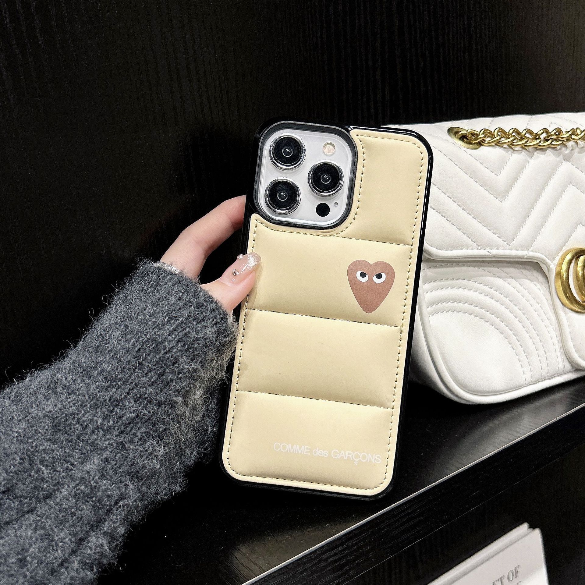 Red Hearts Down Jacket Fashion iPhone Case