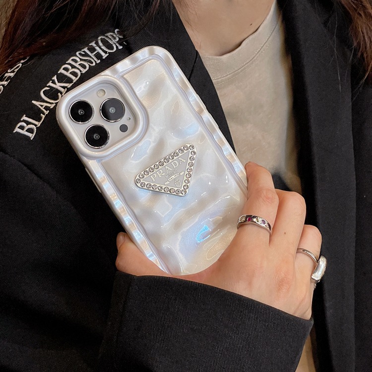 Wave Diamond Metal Triangle Label iPhone Case