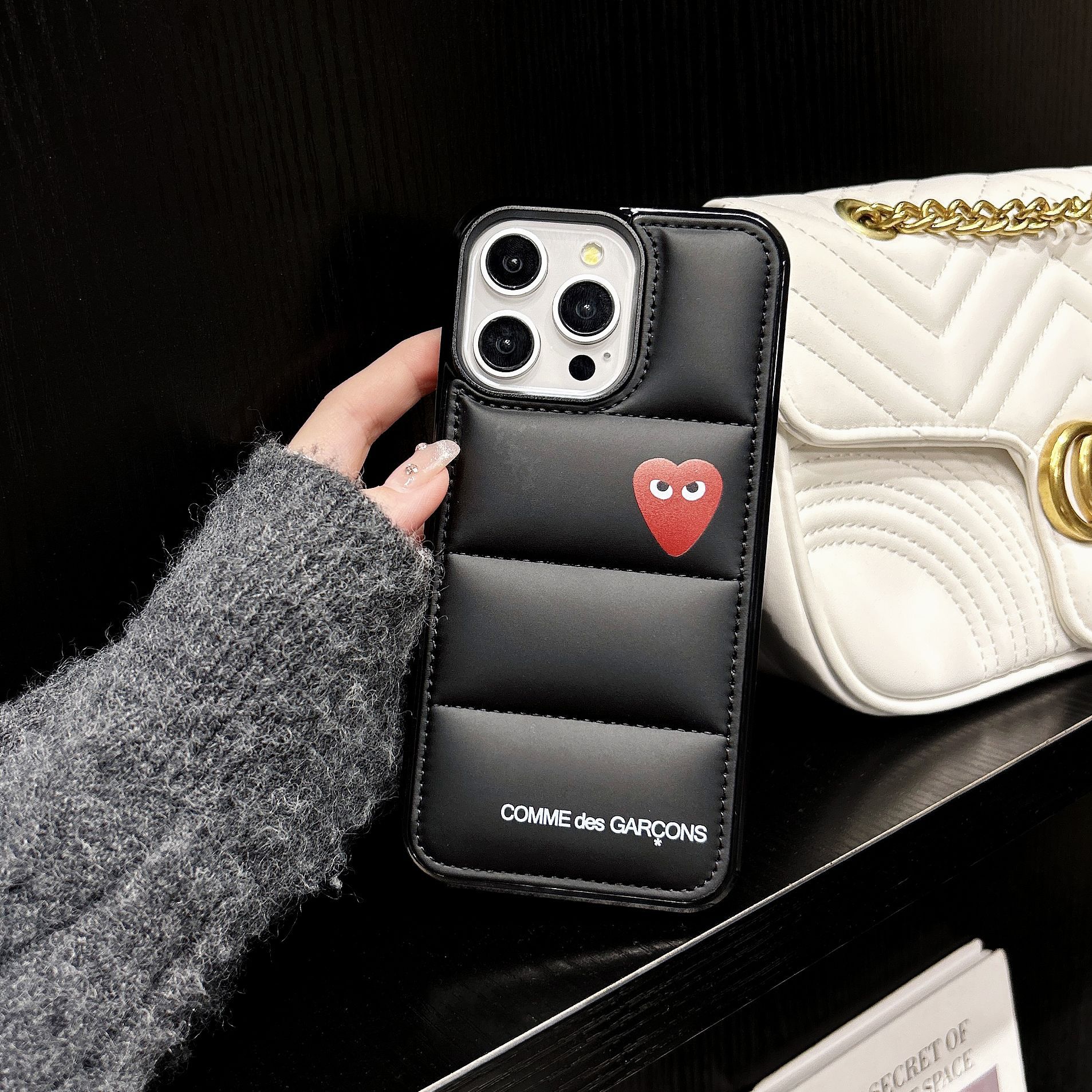 Red Hearts Down Jacket Fashion iPhone Case