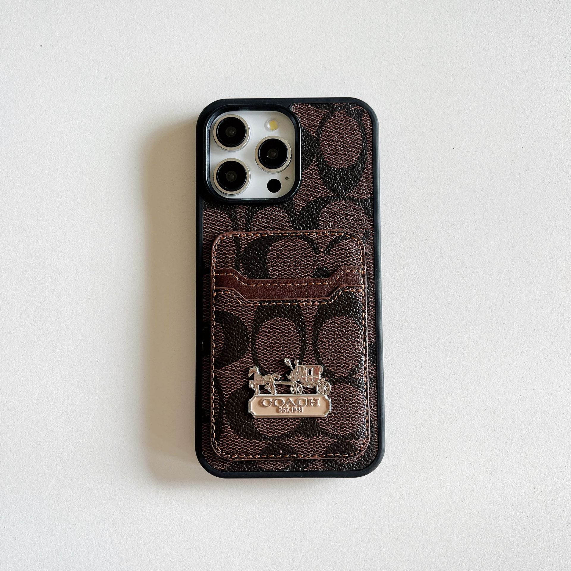 Luxury Leather CH iPhone Wallet Case