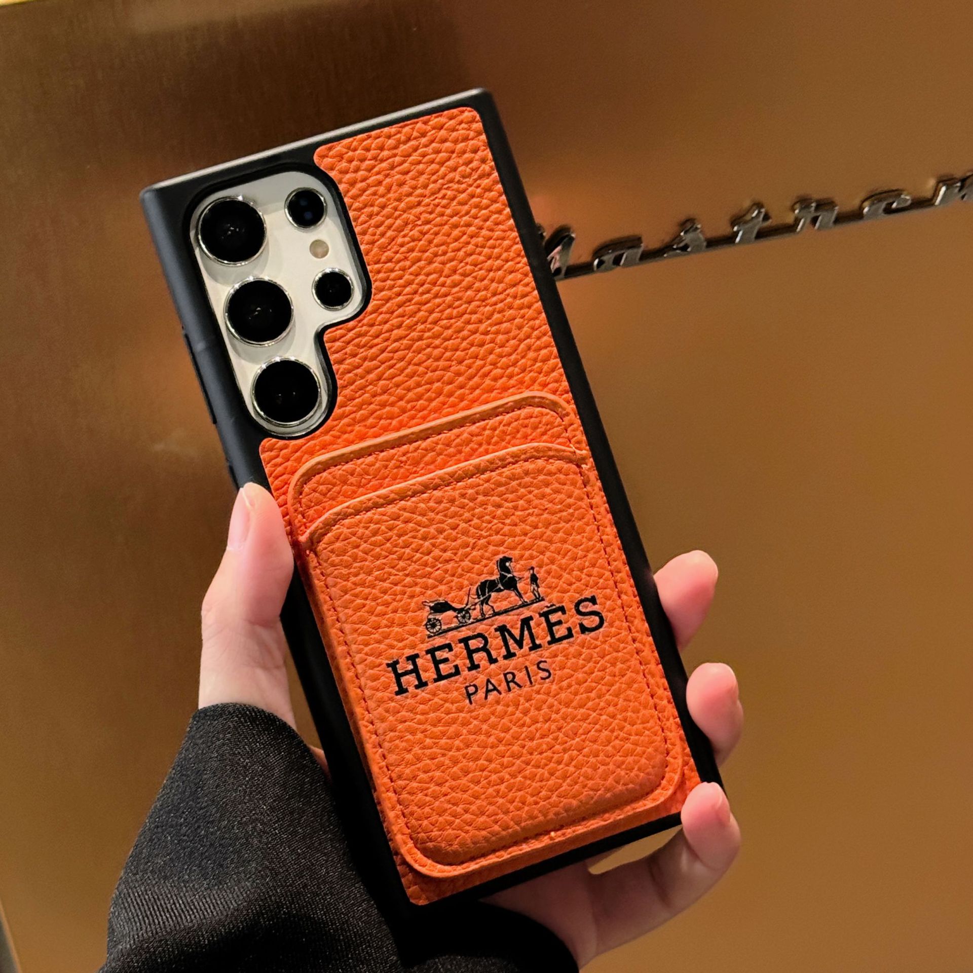 Leather Samsung Wallet Case-Litchi Pattern 