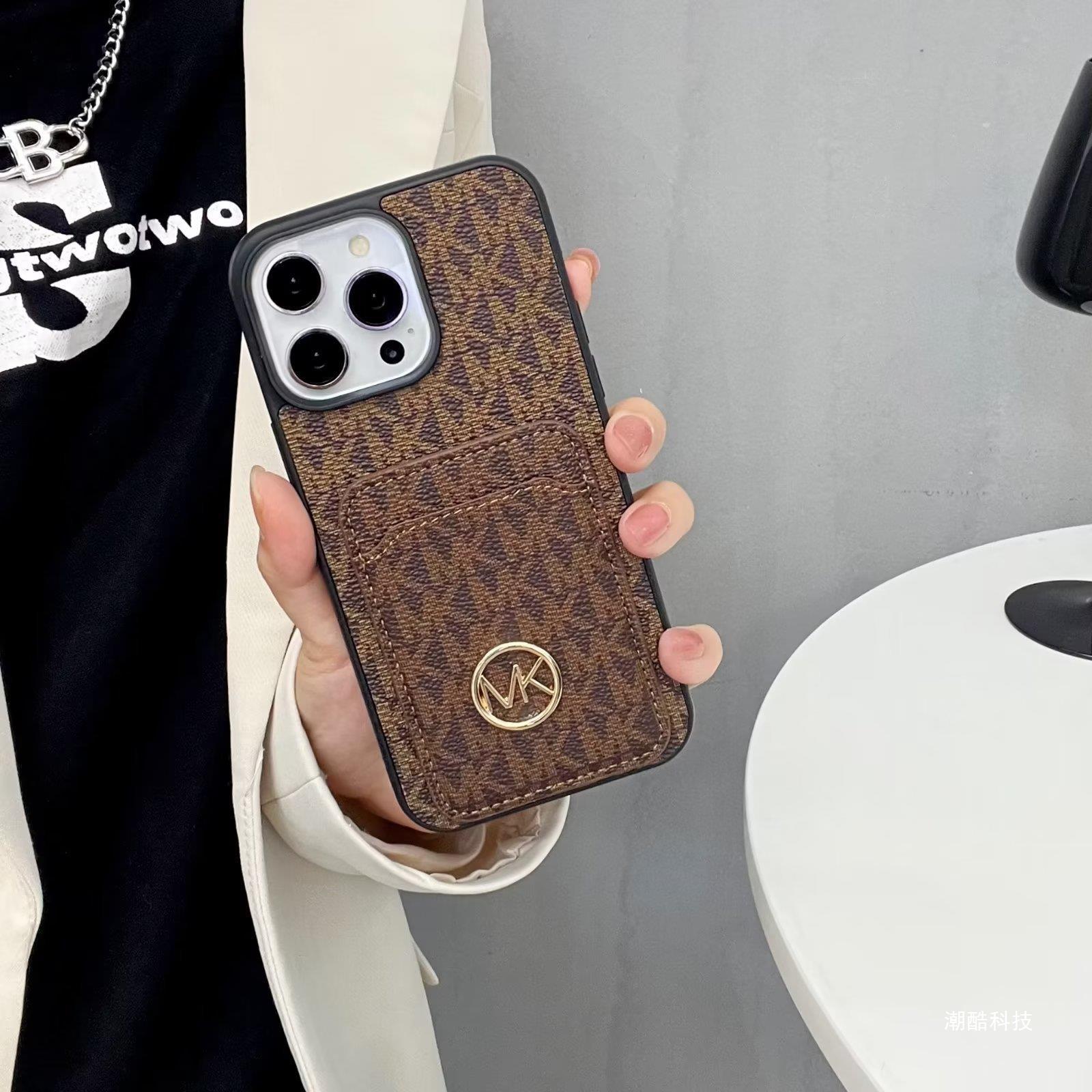 Leather MK iPhone Wallet Case