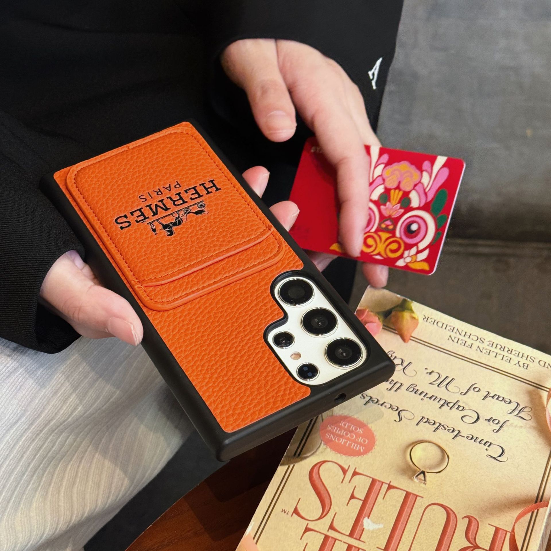 Leather Samsung Wallet Case-Litchi Pattern 