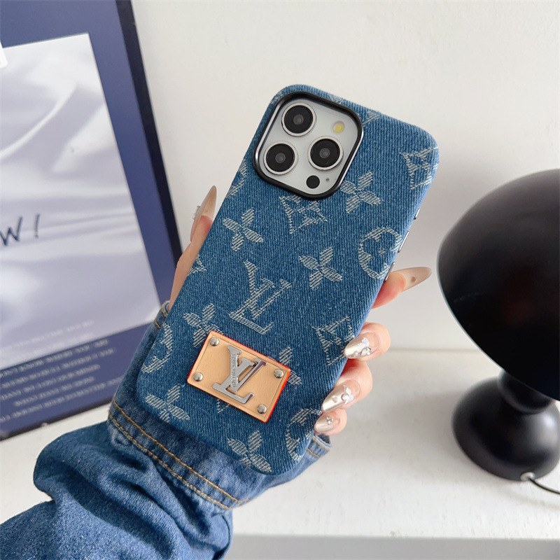 Fashion denim canvas V iPhone Case