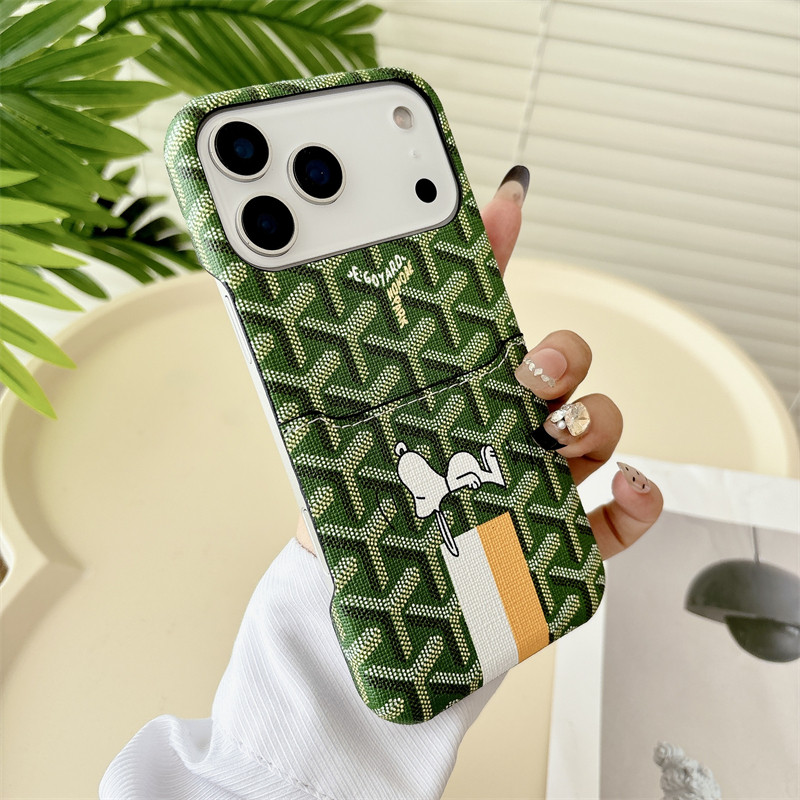 Goyard Leather iPhone Wallet Case