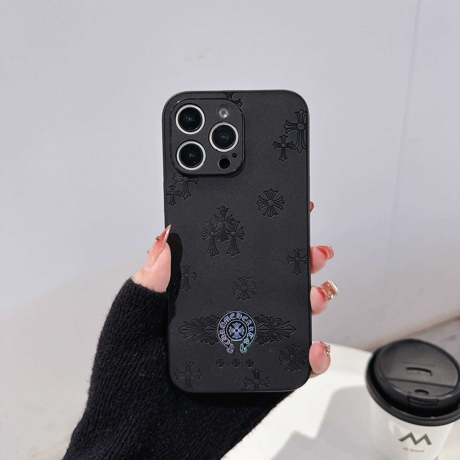 CH Small Plush Leather iPhone Case