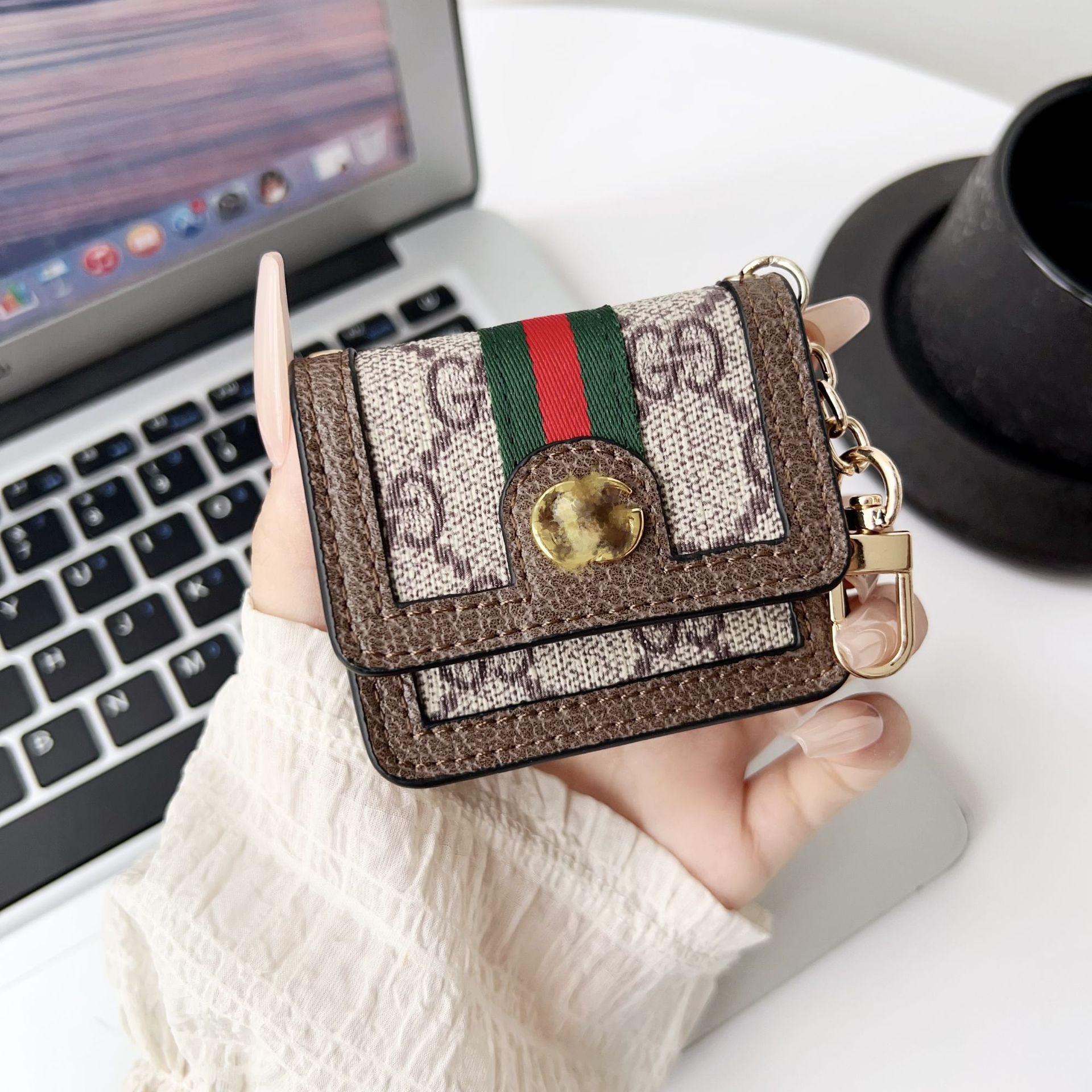 Luxury Leather GG Airpods Case With Crossbody Strap-BELKCASE