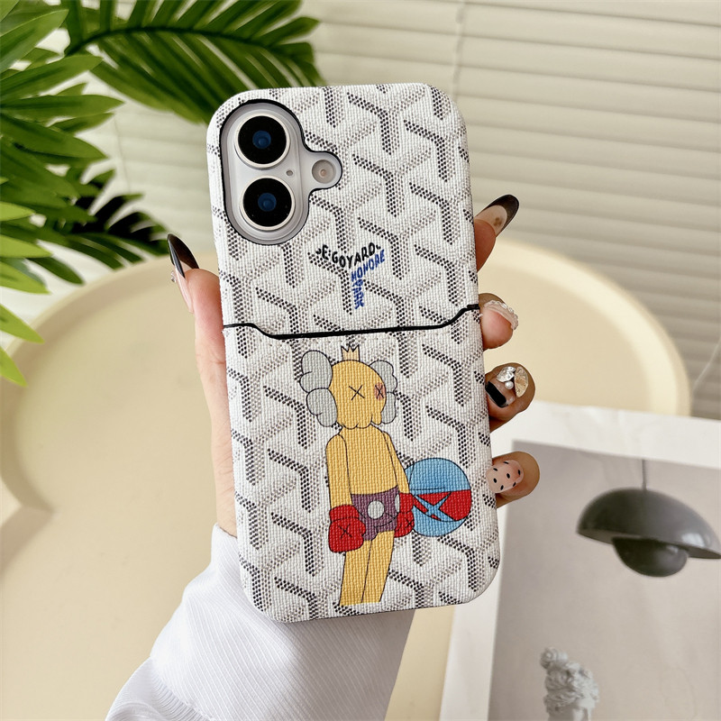 Goyard Leather iPhone Wallet Case