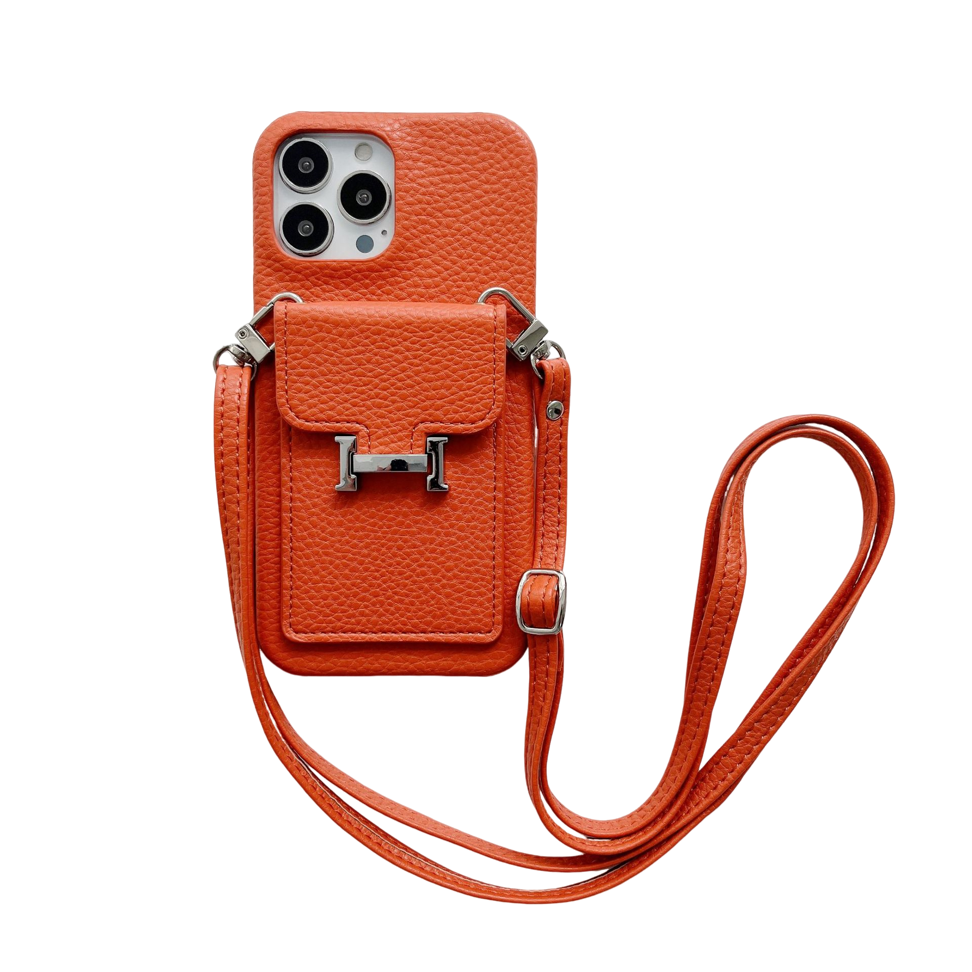 Leather iPhone Wallet Case With Crossbody Strap