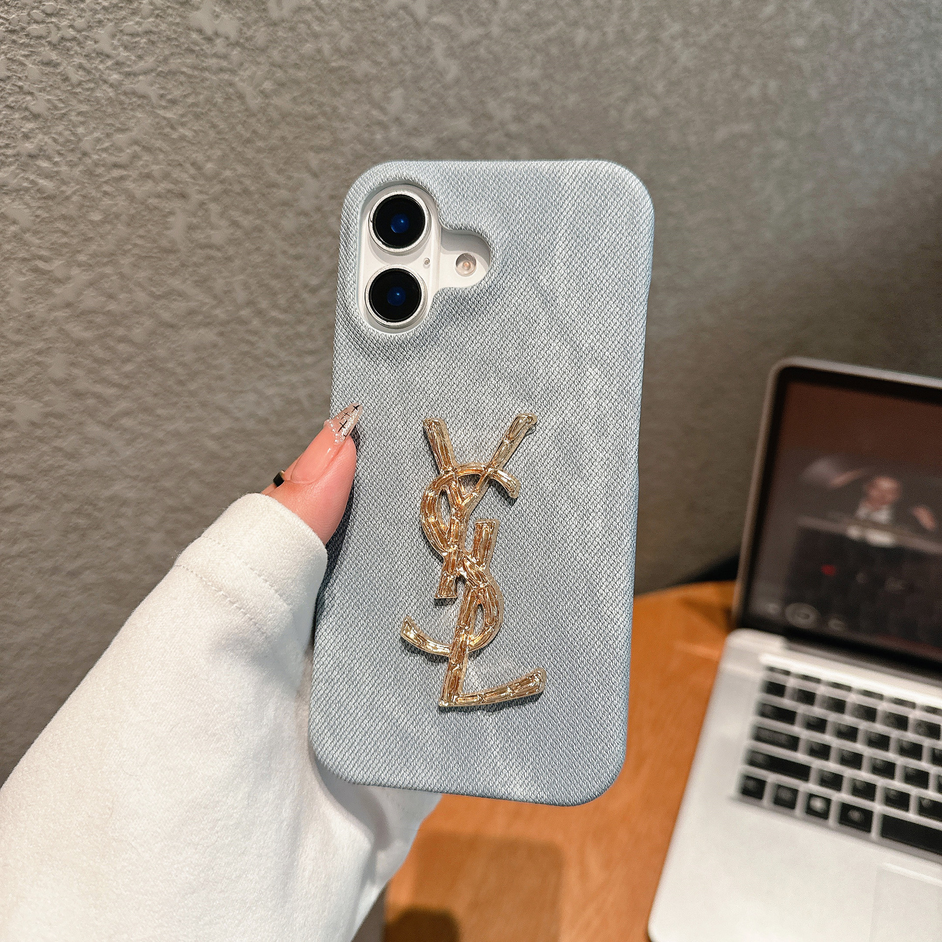 Fashion denim canvas iPhone Case