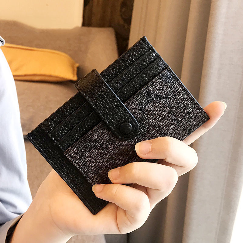 Classic Luxury Leather Wallet Card Holder With Snap Closure