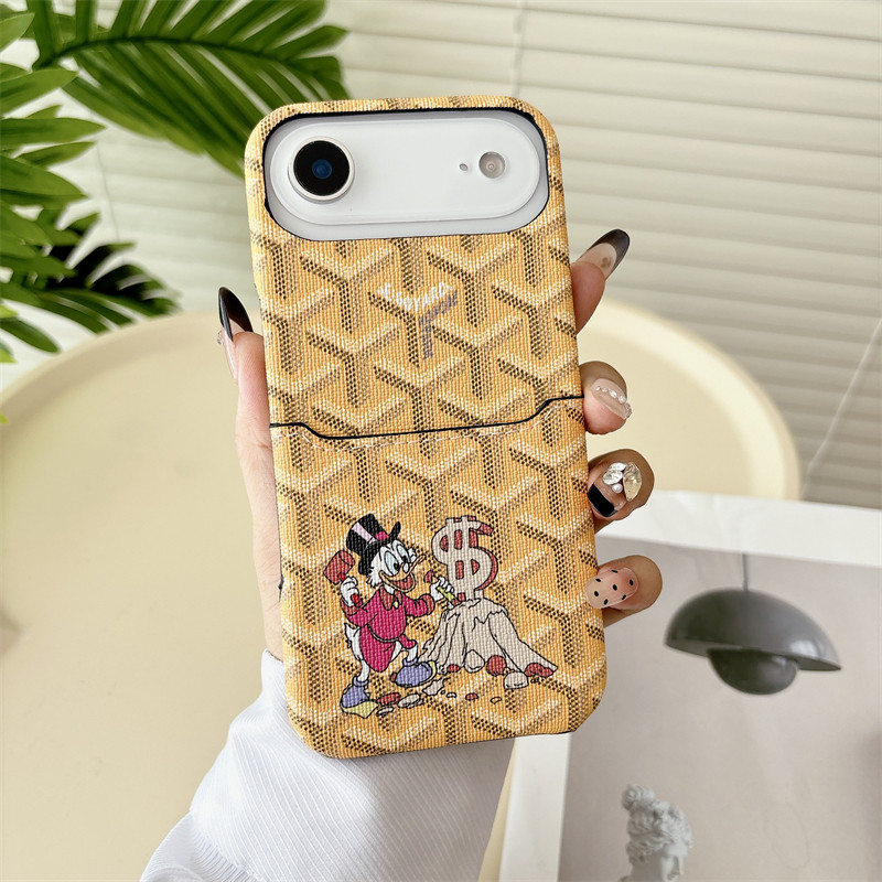 Goyard Leather iPhone Wallet Case