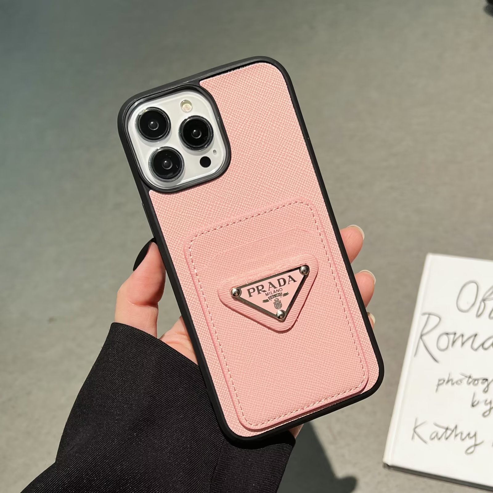 Acrylic Metal Triangle Label PR iPhone Wallet Case