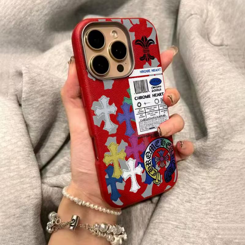 Trendy CH Leather iPhone Case