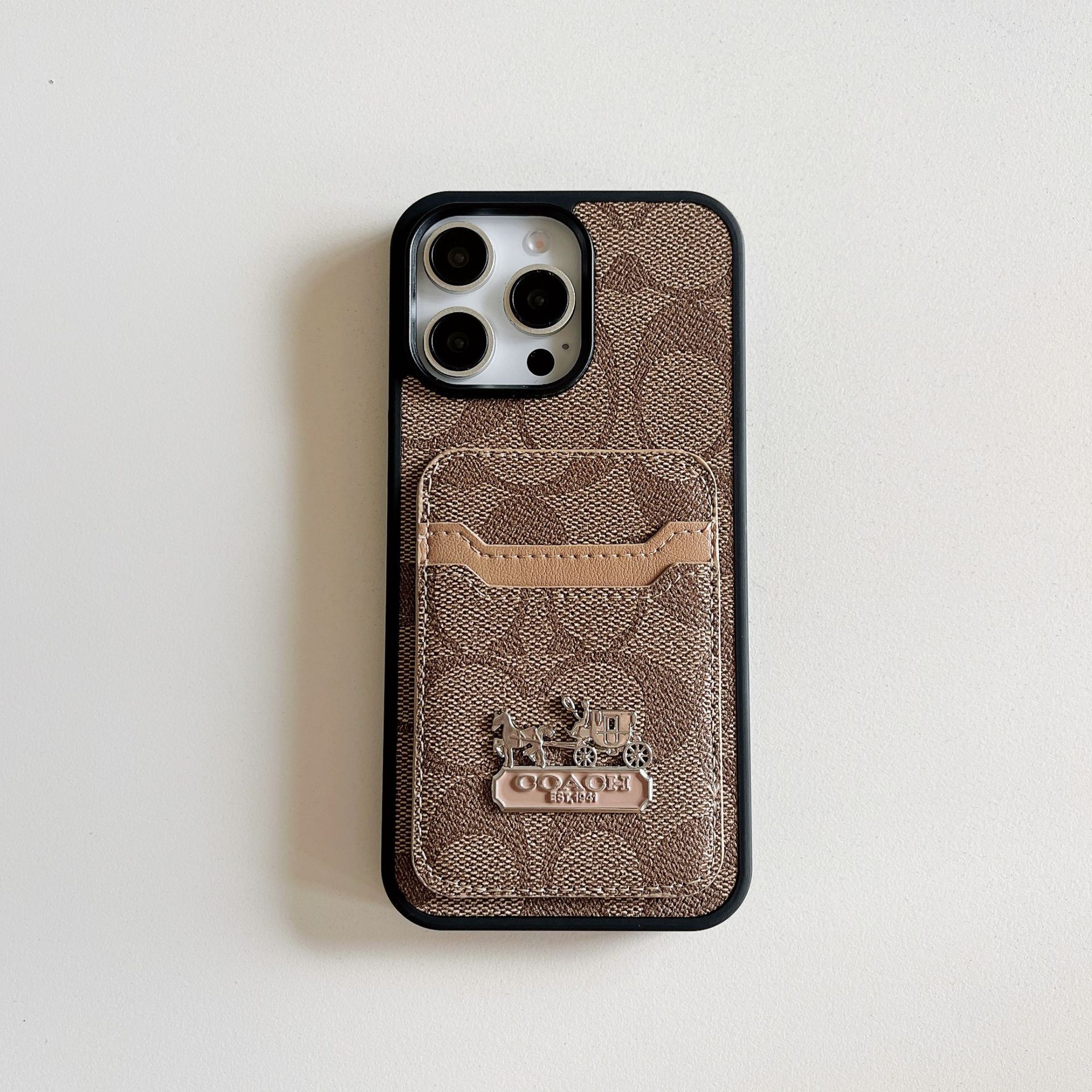 Luxury Leather CH iPhone Wallet Case