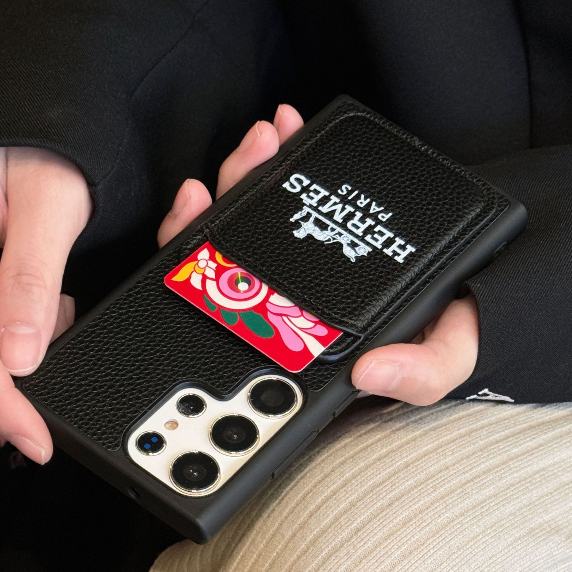 Leather Samsung Wallet Case-Litchi Pattern 