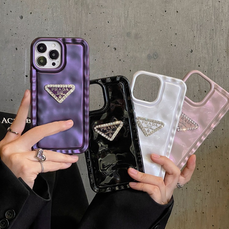Wave Diamond Metal Triangle Label iPhone Case