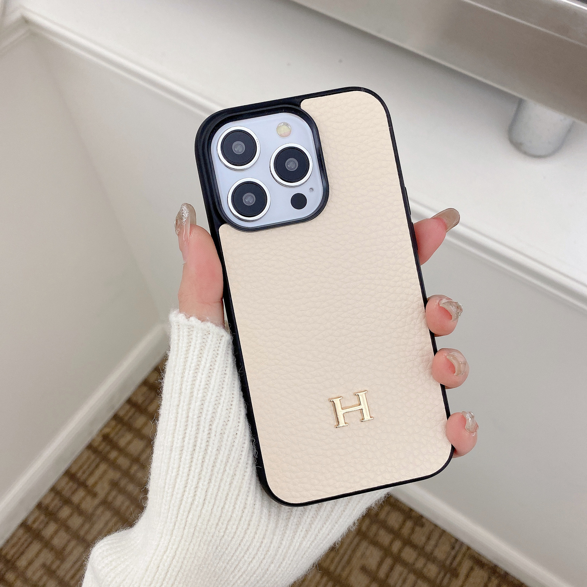 Leather H iPhone  Case-Litchi Pattern