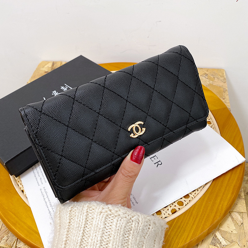 luxurious Leather Zipper Long Wallet