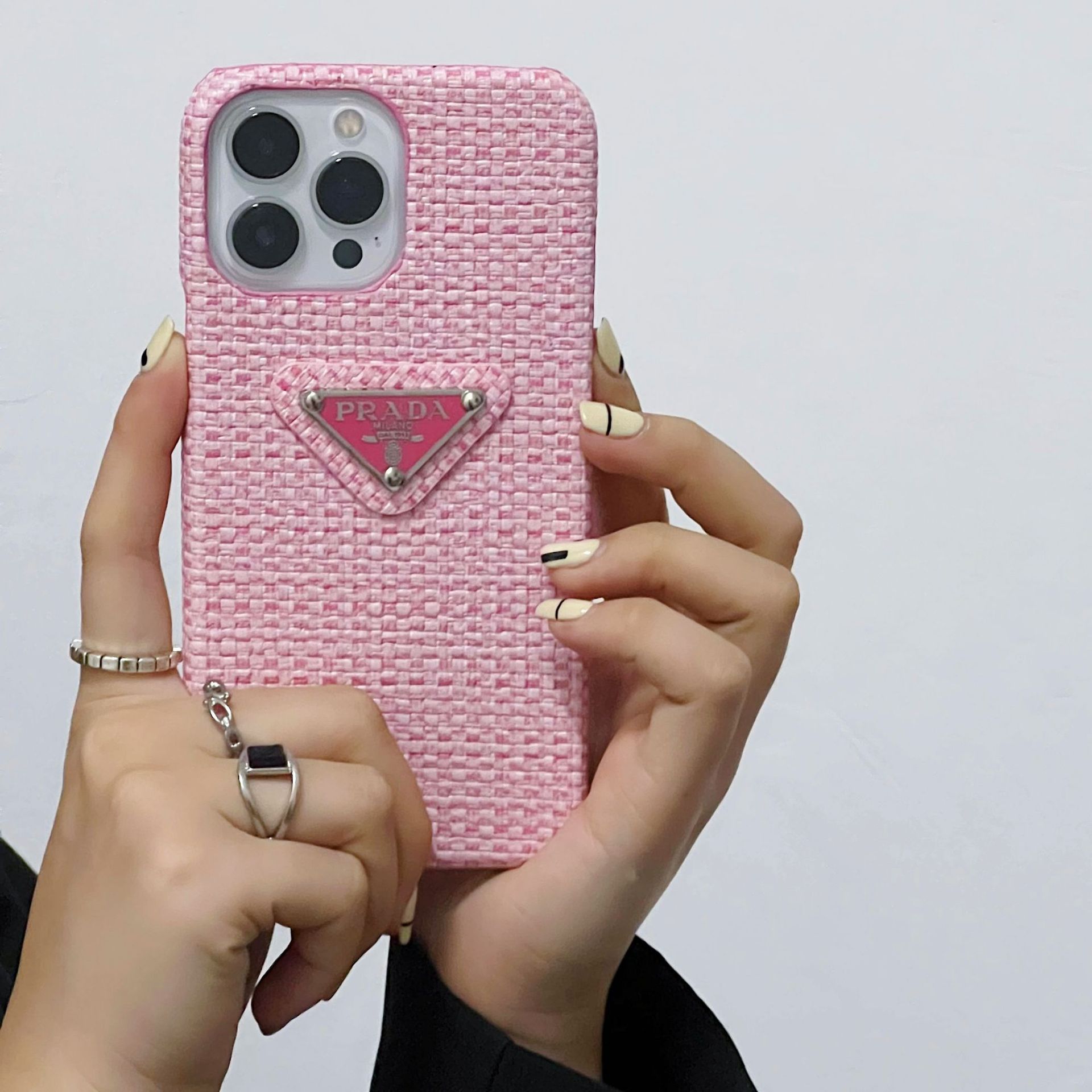 Woven Metal Triangle Label PR iPhone Case