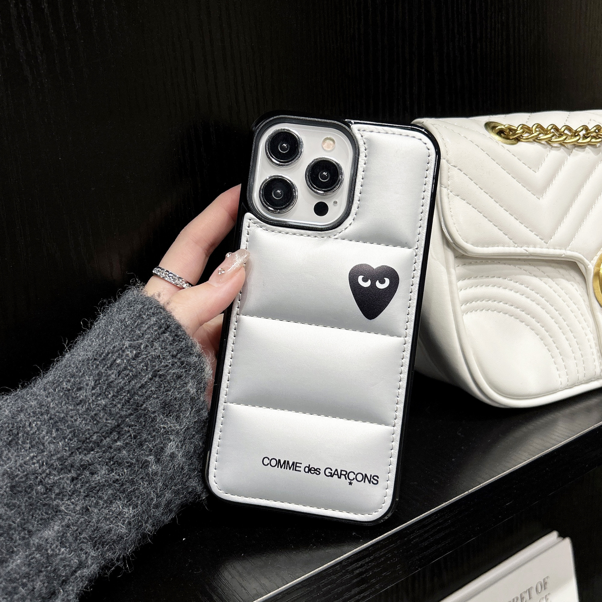 Red Hearts Down Jacket Fashion iPhone Case