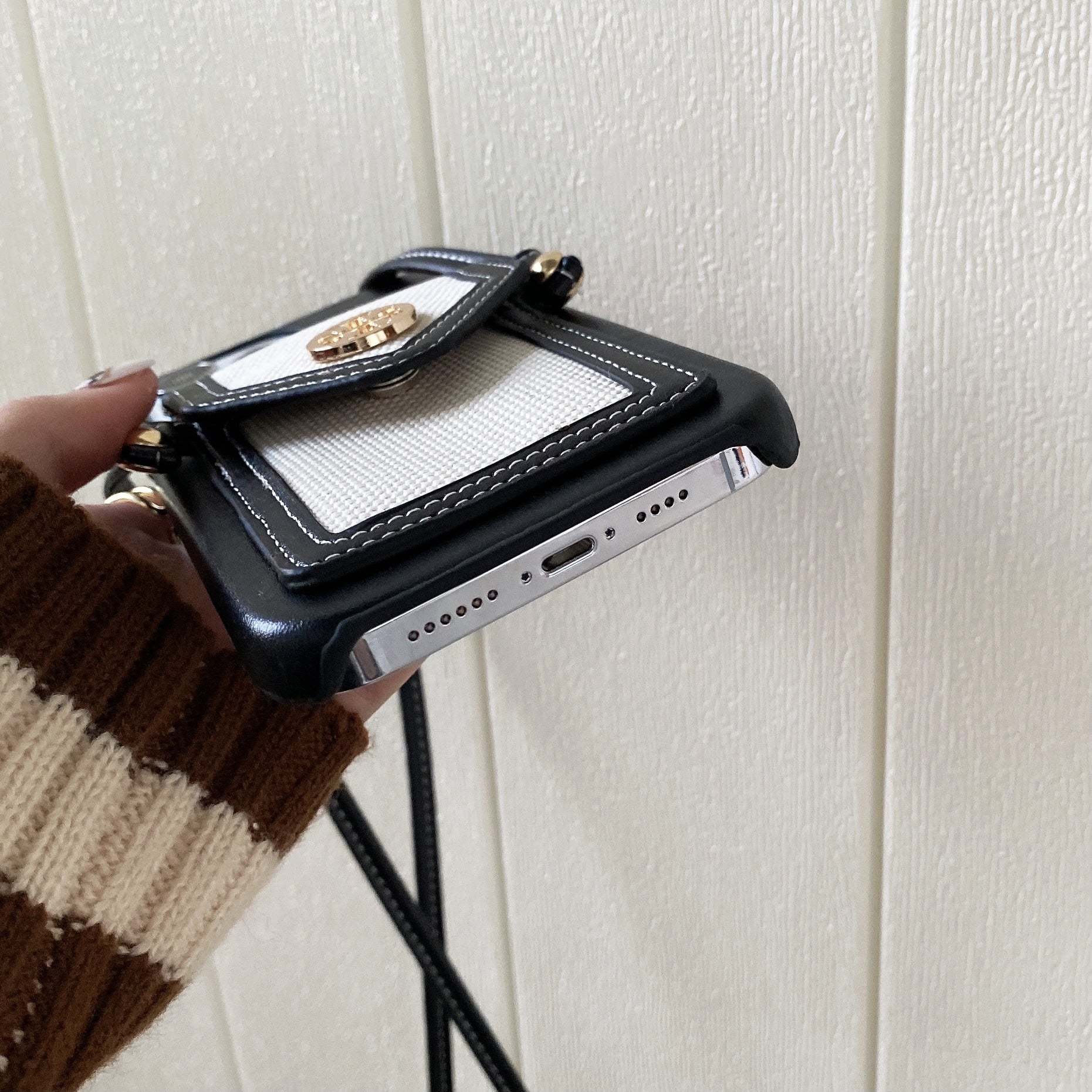 Leather iPhone Wallet Case With Crossbody Strap-BELKCASE