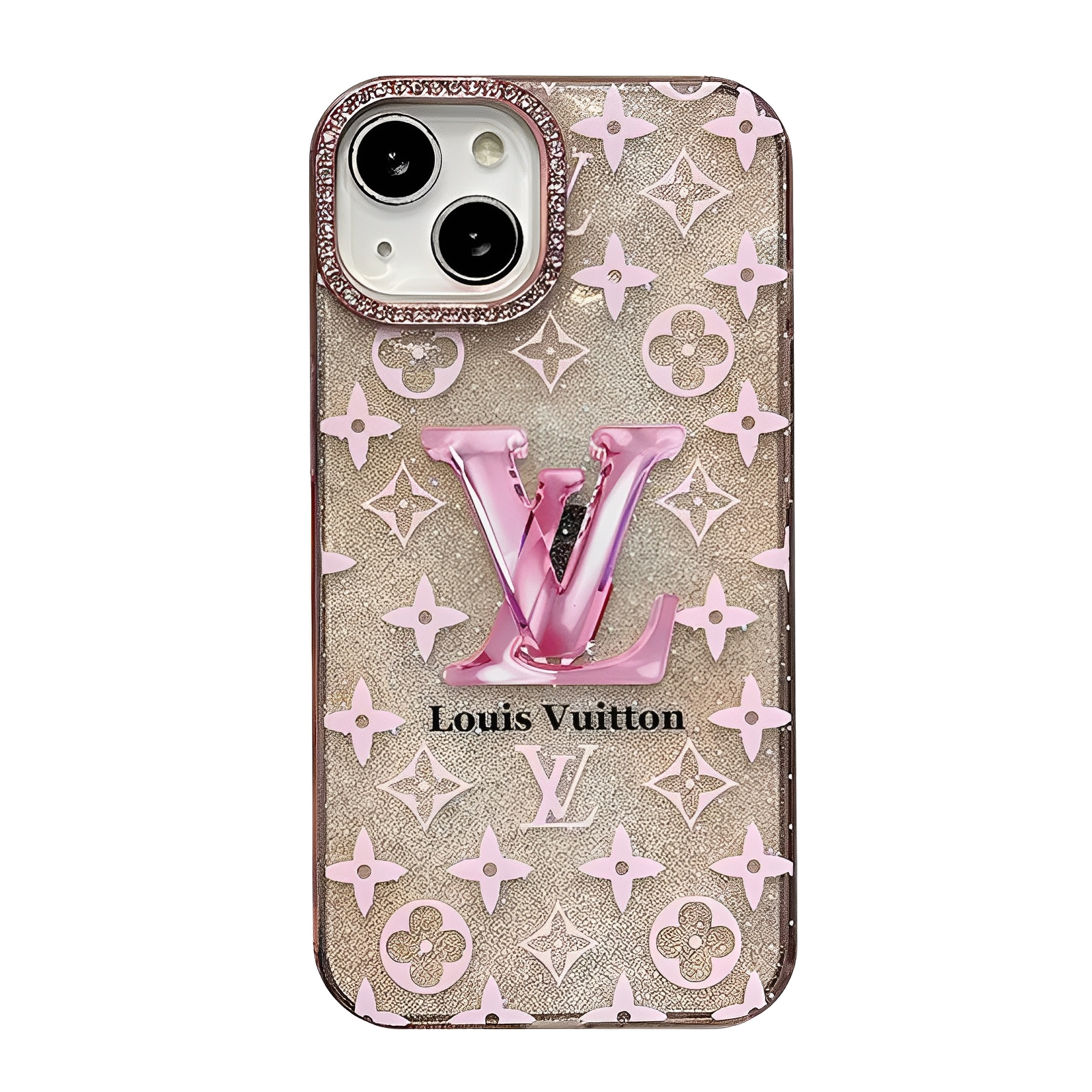 Crystal Pink Glitter V iPhone Case
