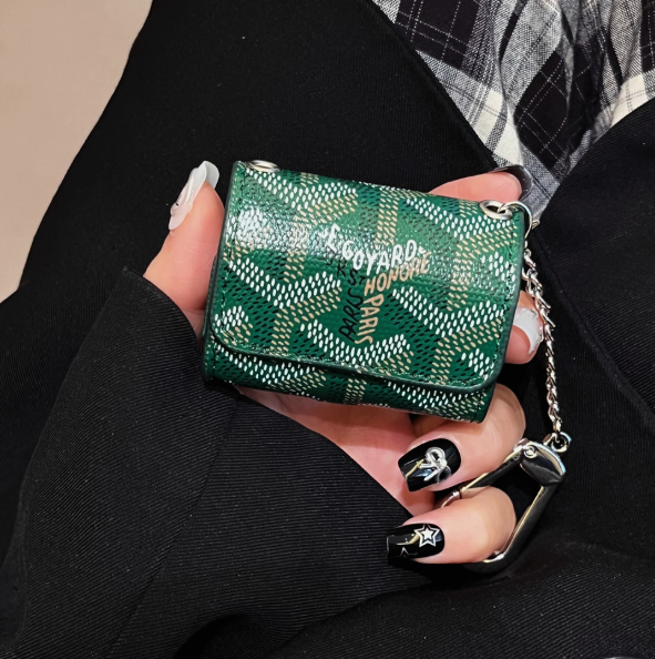 Goyard Luxury Leather Airpods Case