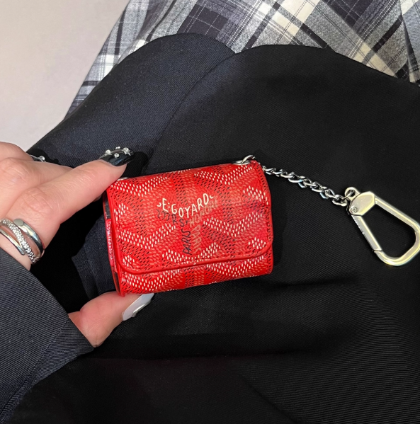 Goyard Luxury Leather Airpods Case