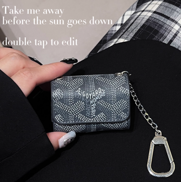 Goyard Luxury Leather Airpods Case