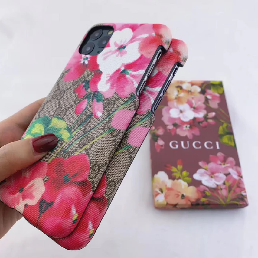 Gucci Flowers Leather iPhone Case