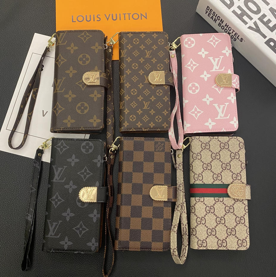 Louis Vuitton Gucci Luxury Leather Samsung Wallet Case 
