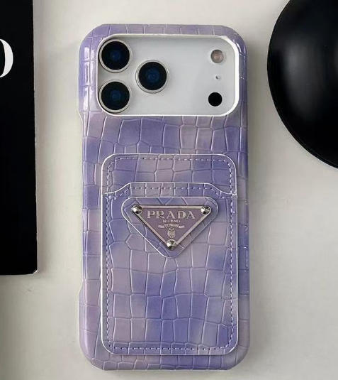 Prada  Crocodile pattern Leather iPhone Wallet Case 