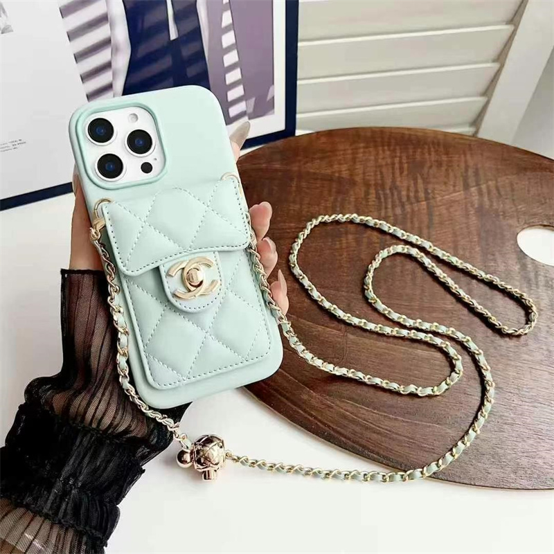 Chanel Leather iPhone Wallet Case With Crossbody Strap