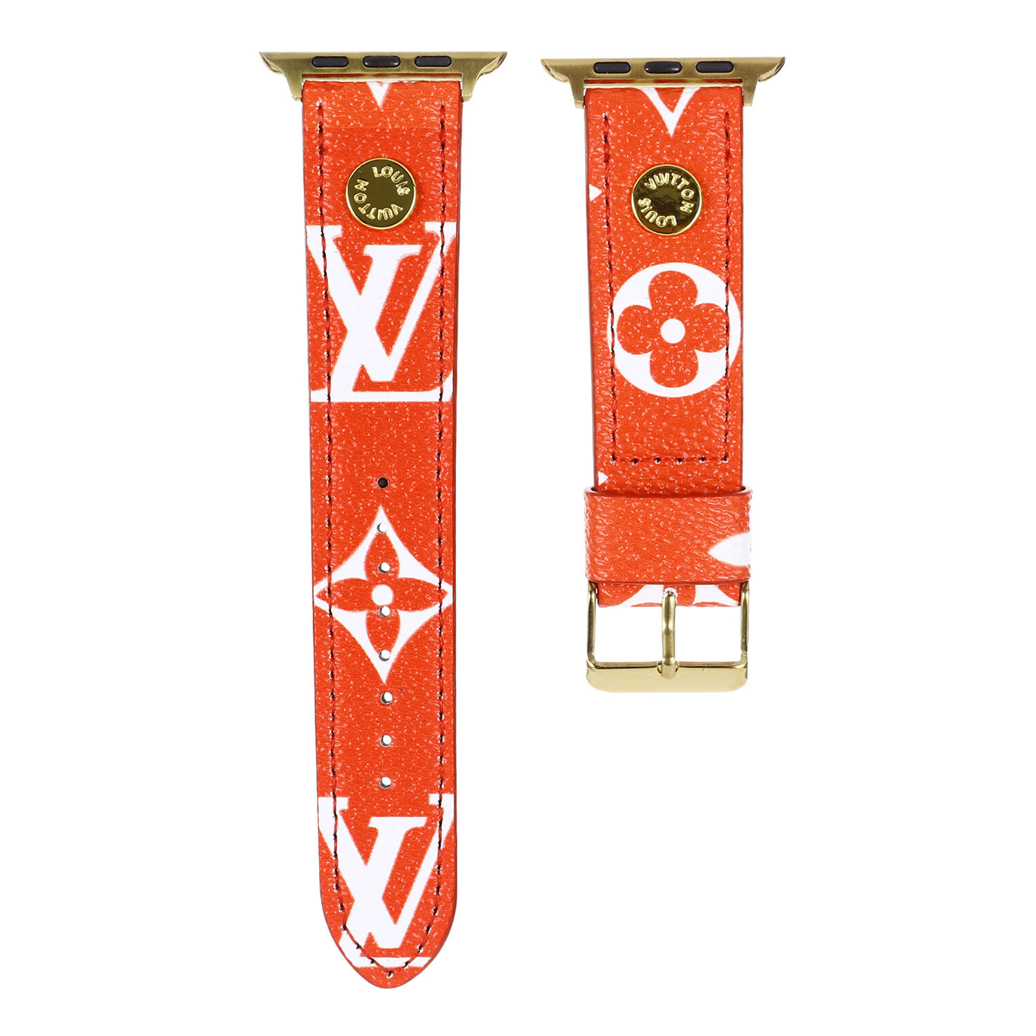 Louis Vuitton Luxury Leather Rivet Apple Watch Band
