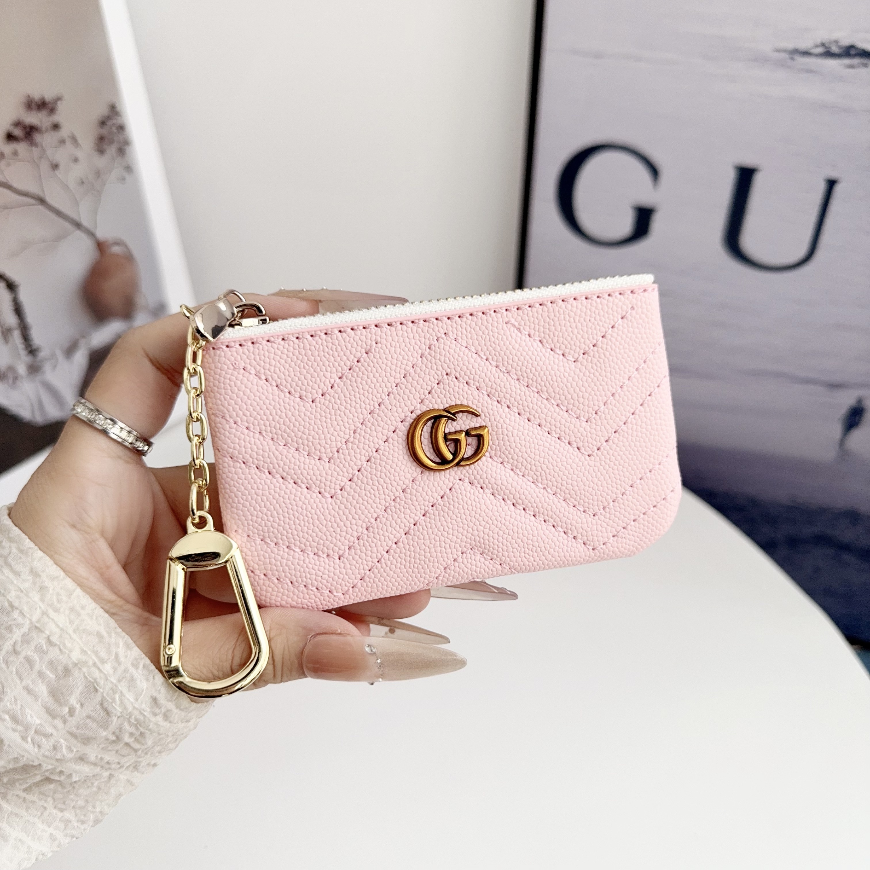 Gucci Luxury Leather Zipper Coin Purse