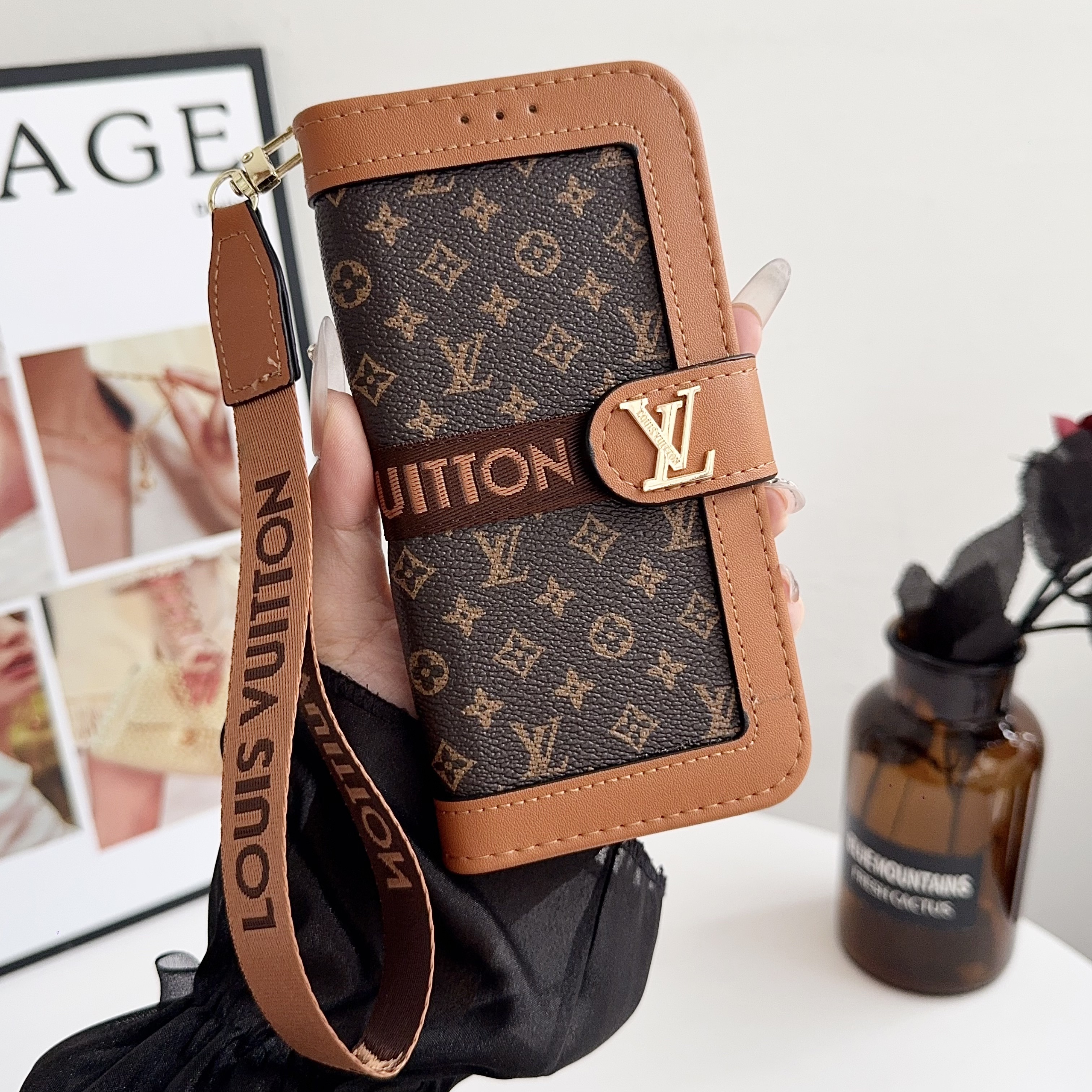 Louis Vuitton Gucci Leather iPhone Wallet Case 