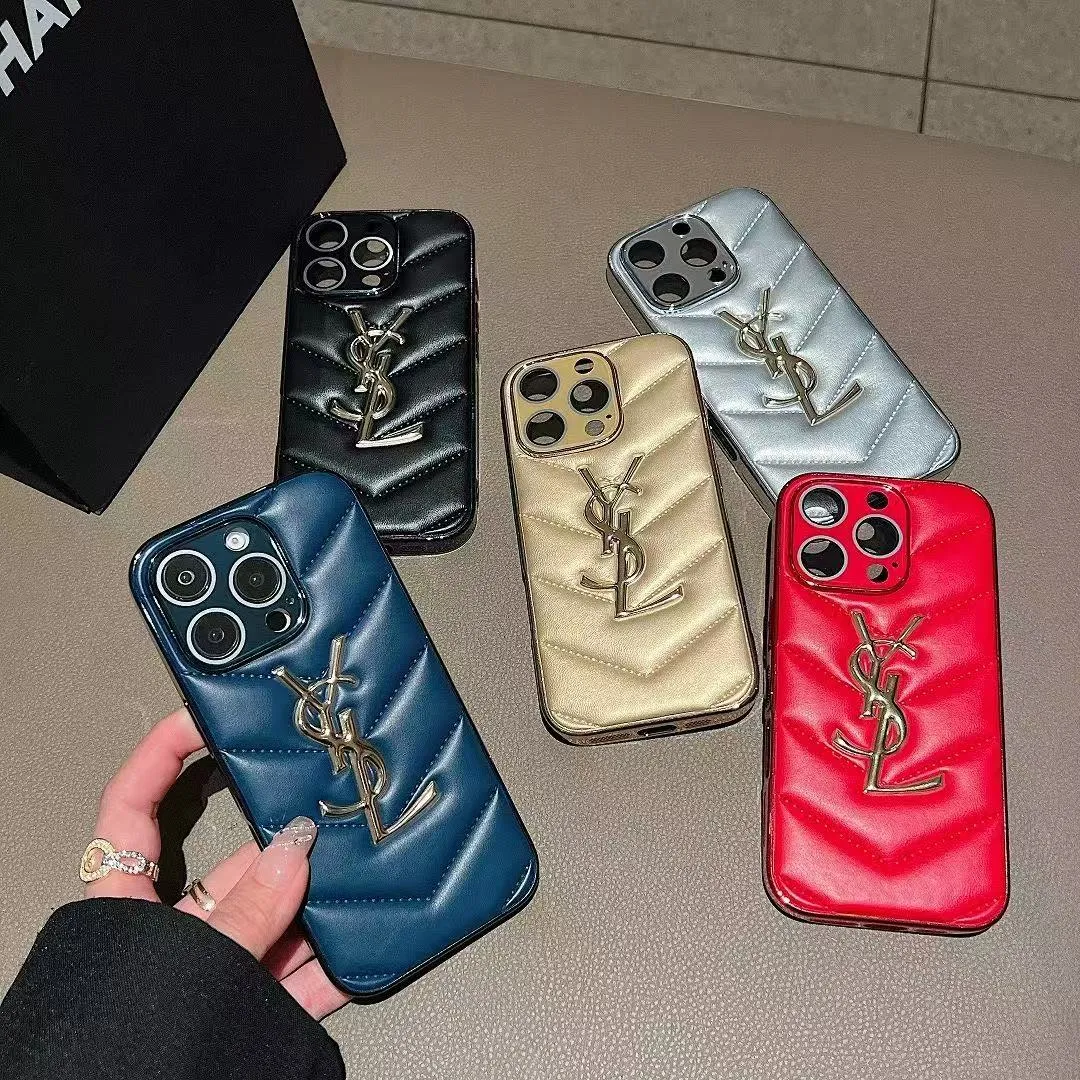 YSL Luxury leather iPhone Case