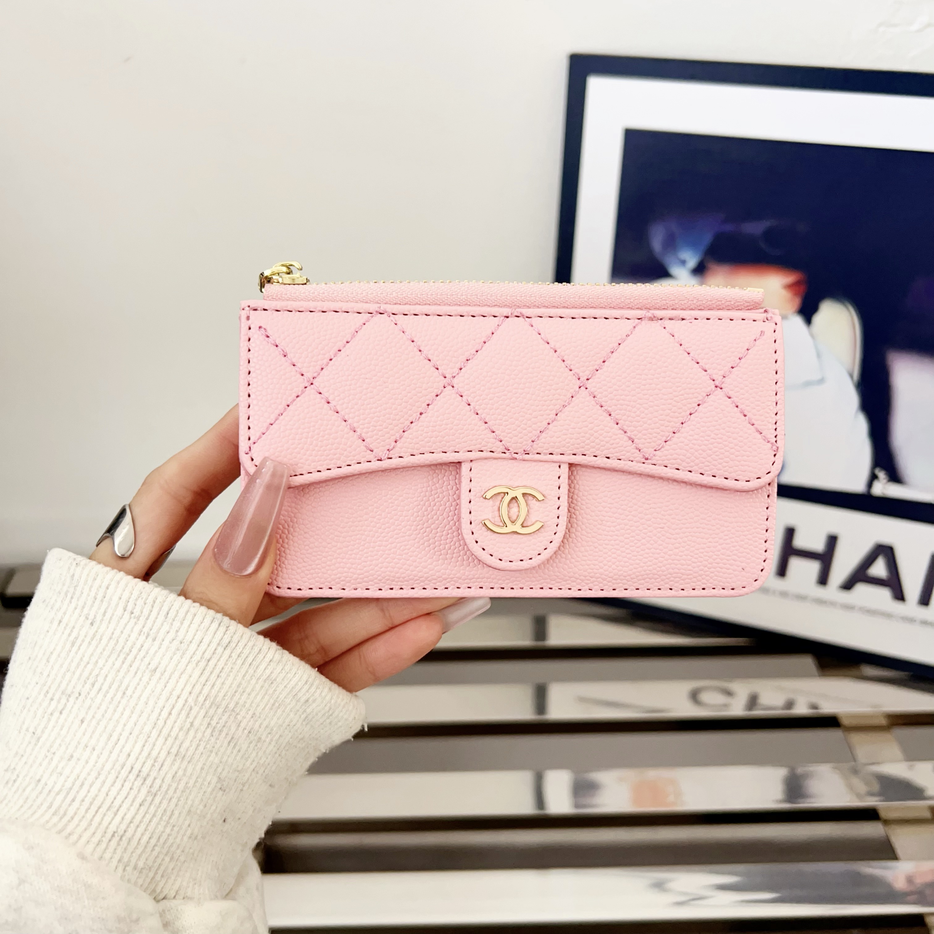 Luxury Leather  Zipper Wallet Card Holder & Coin Purse