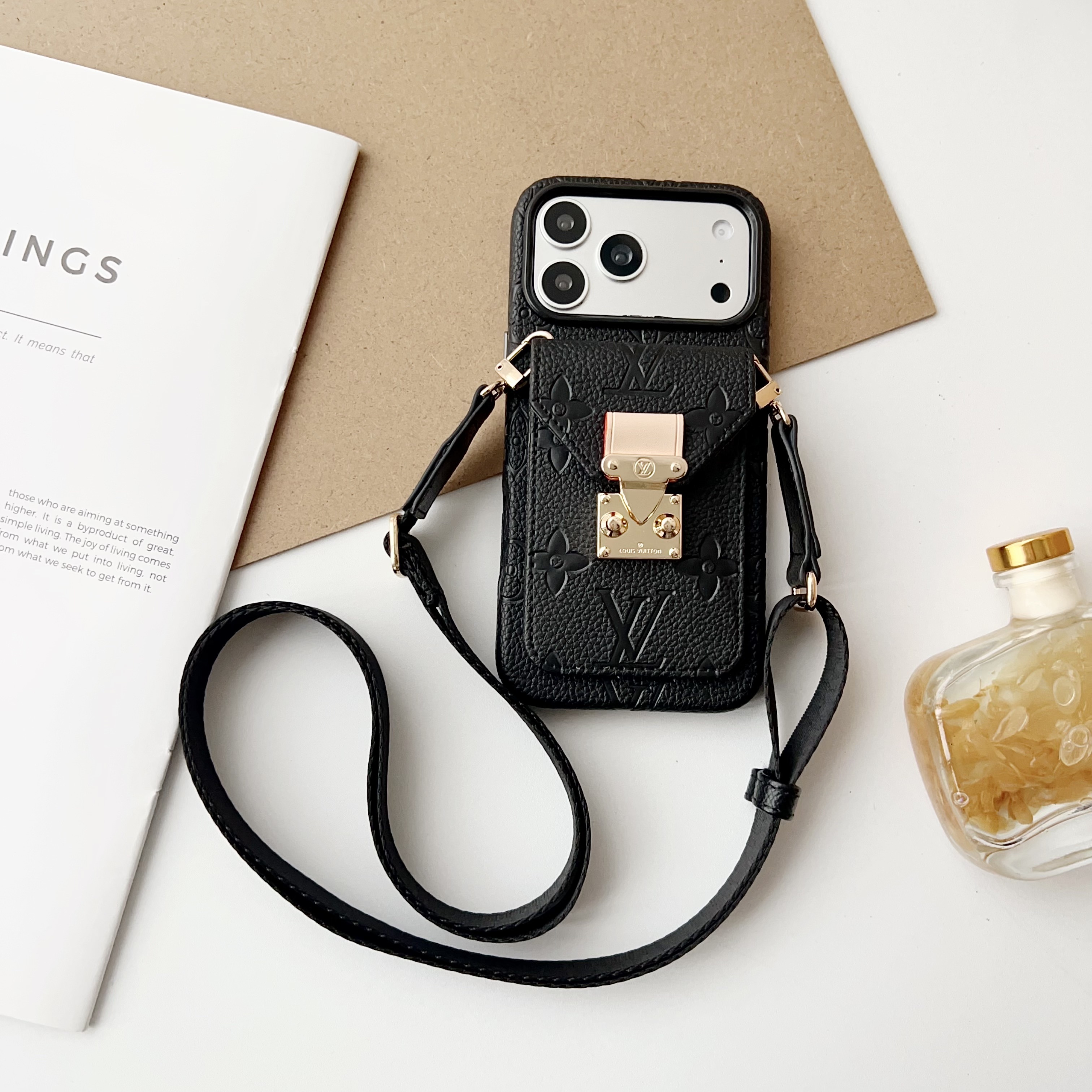 Gucci Leather iPhone Wallet Case With Crossbody Strap/Without Crossbody Strap