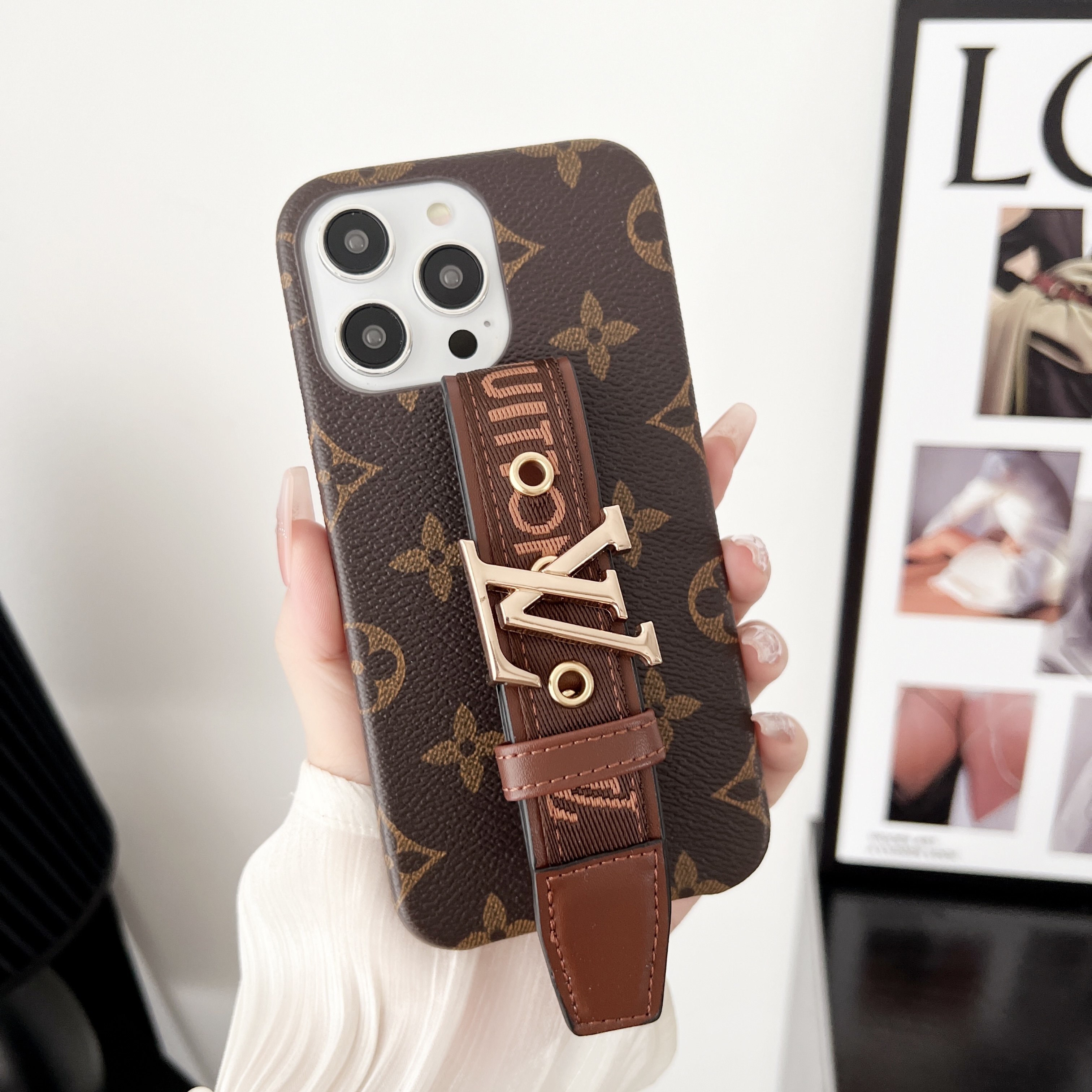 Louis Vuitton Leather Monogram iPhone Case With Holder