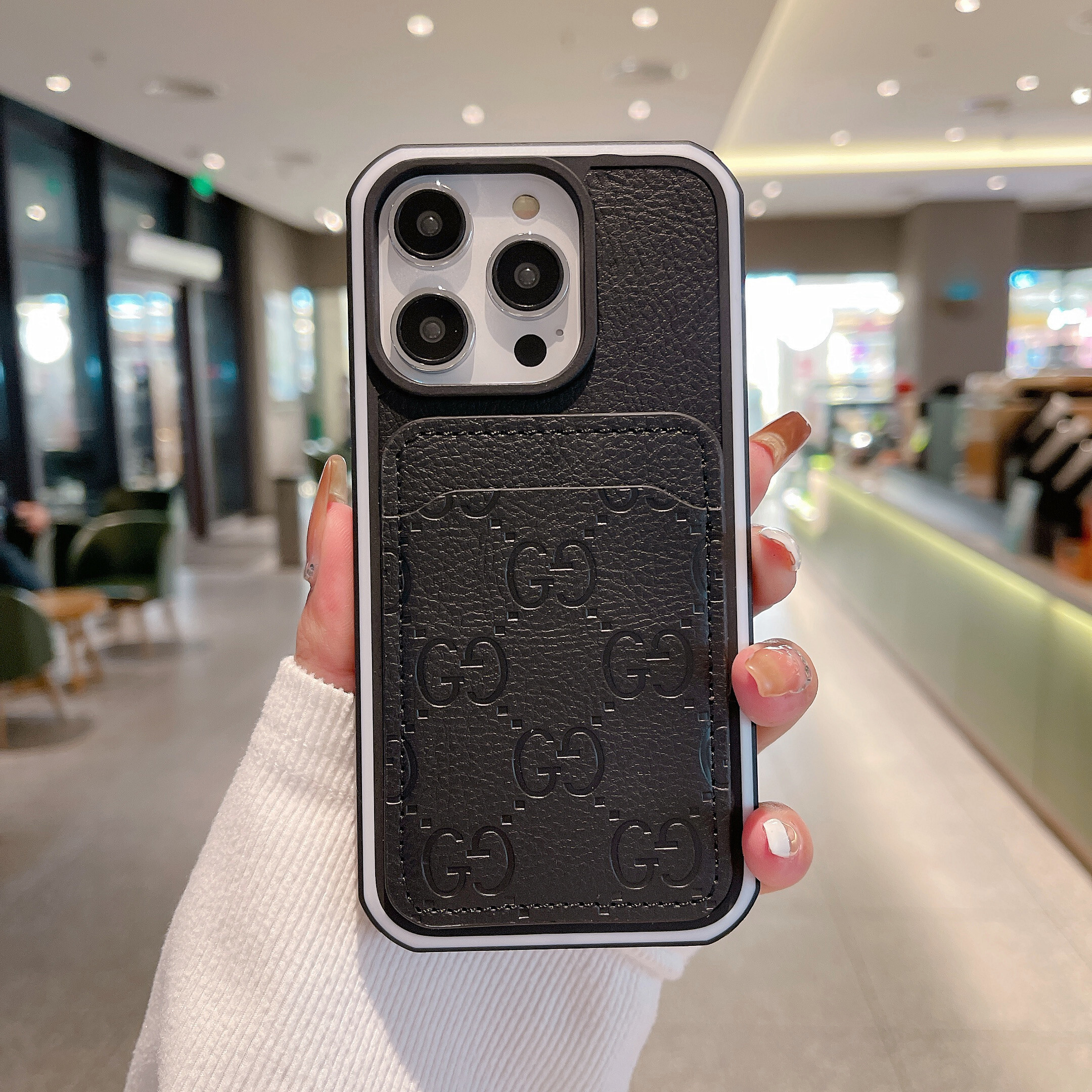 Gucci Leather iPhone Wallet Case 