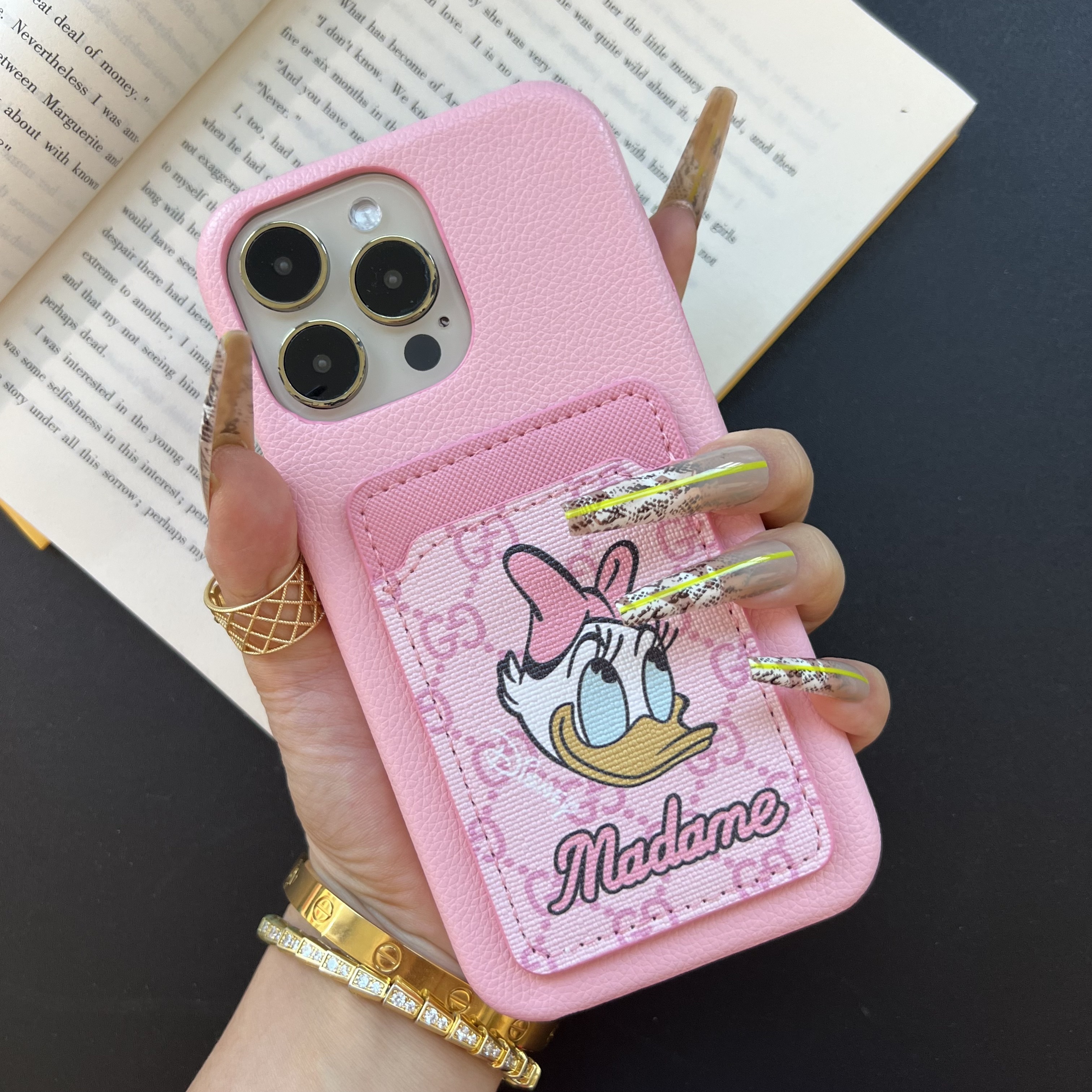 Gucci Donald Duck Leather iPhone Wallet Case 