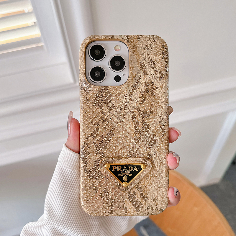 Snakeskin Metal Triangle Label PR iPhone Case