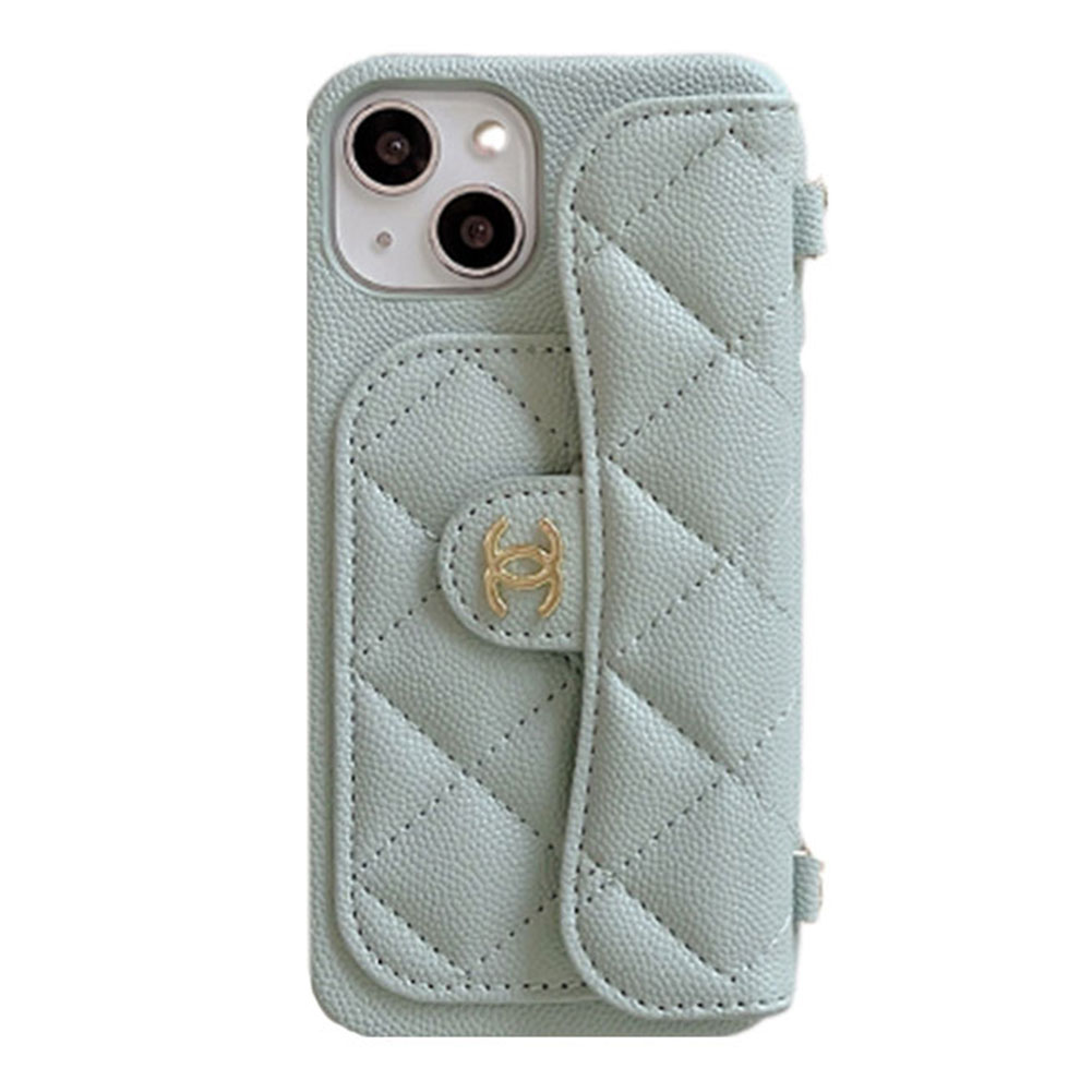 Leather iPhone Wallet Case With Crossbody Strap Magnetic Flip Cover