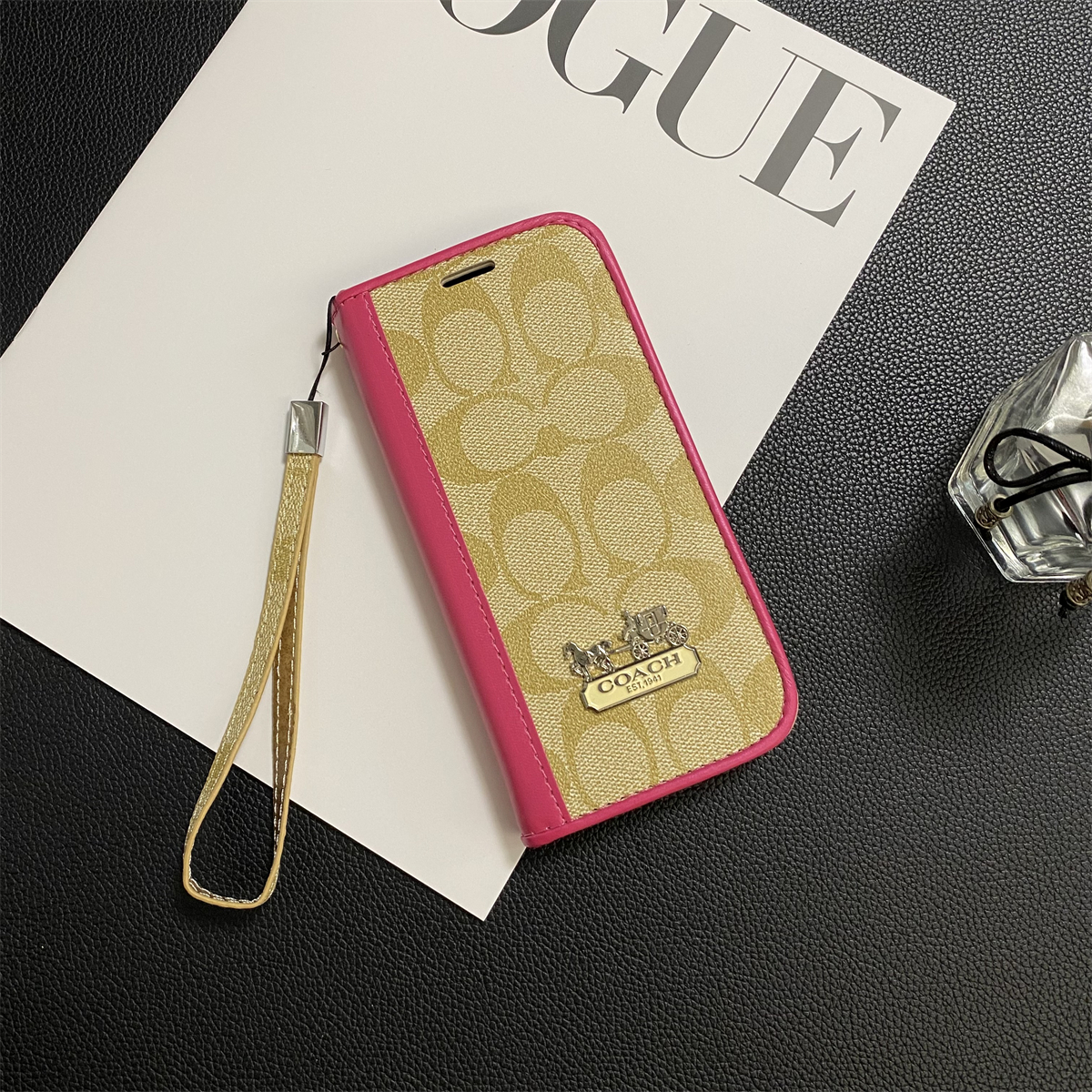 Monogram Leather iPhone Wallet Case